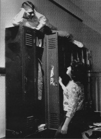 Wayne enjoying a fun moment with a highschool classmate.